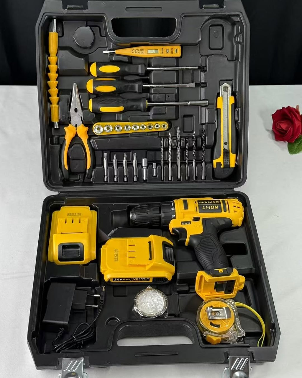 Cordless Drill & Complete Hand Tool Kit - Dunlandi ST3572