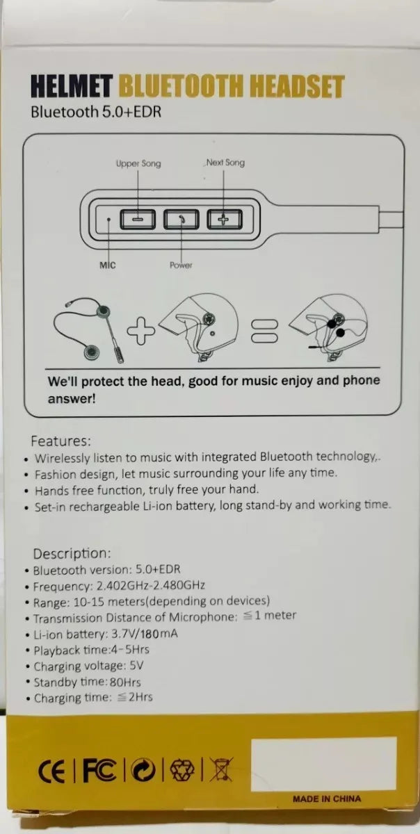 Helmet Bluetooth Headset - BT8