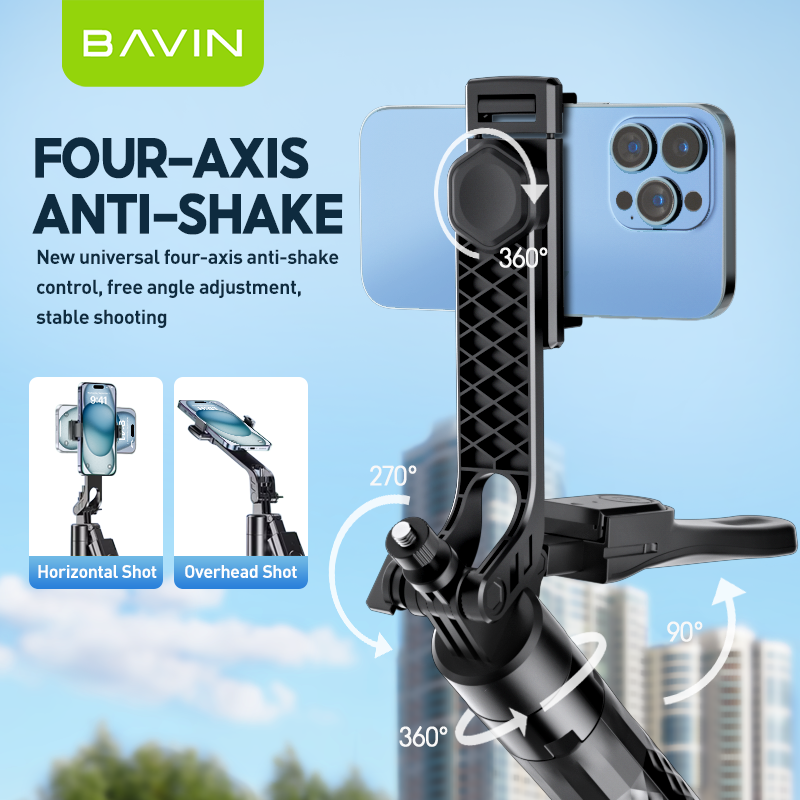 Multi-Function Selfie Stick Tripod with Bluetooth Remote - Bavin D-Z-AP-16