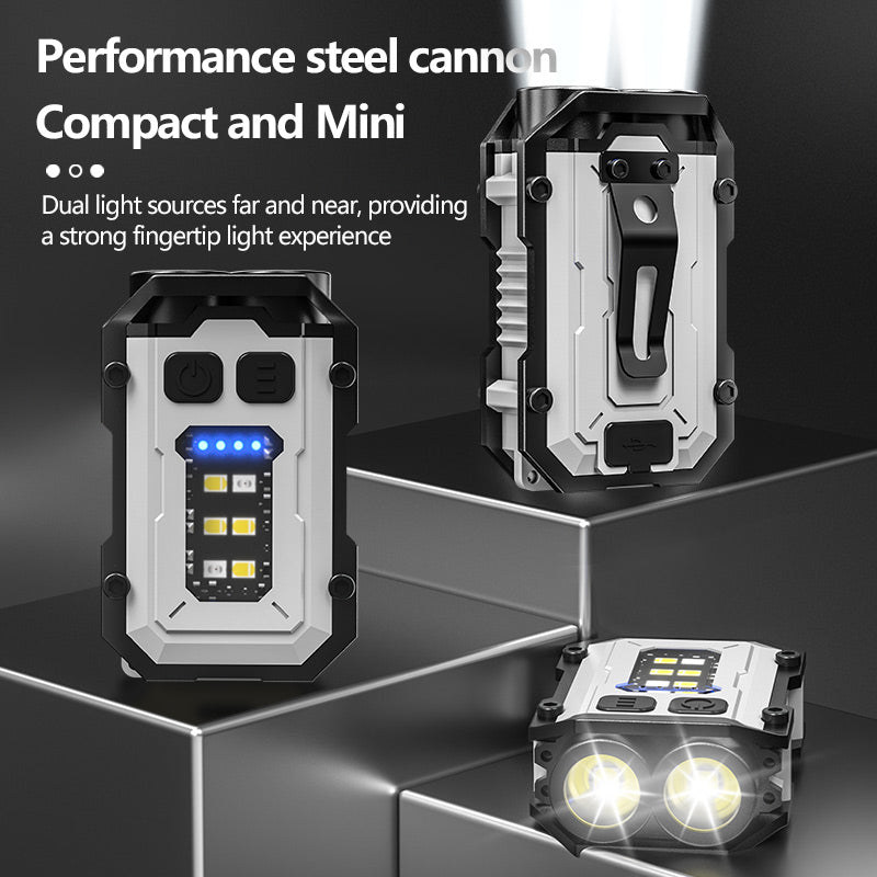 Multifunctional Mini Keychain USB Rechargeable Flashlight
