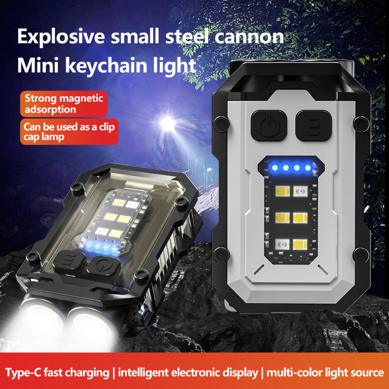 Multifunctional Mini Keychain USB Rechargeable Flashlight