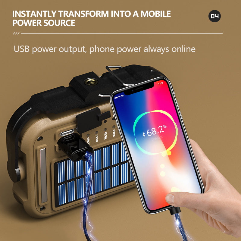 Outdoor Portable Solar Rechargeable Flashlight