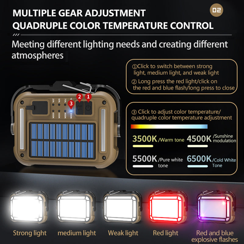 Outdoor Portable Solar Rechargeable Flashlight