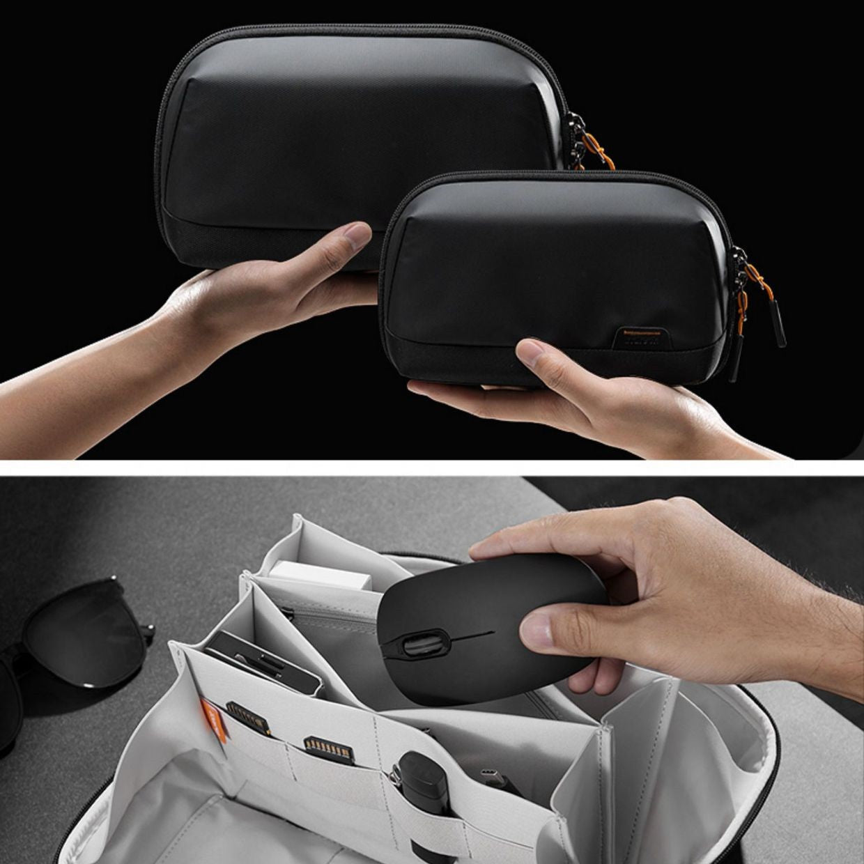 Portable Double Layer Storage Organizer Pouch Bag